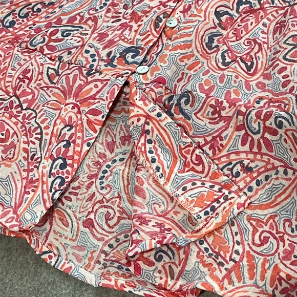 Nanette Lapore Fairy Whimsical Top Shirt Large Flutter Peplum Coastal Summer - Picture 10 of 11